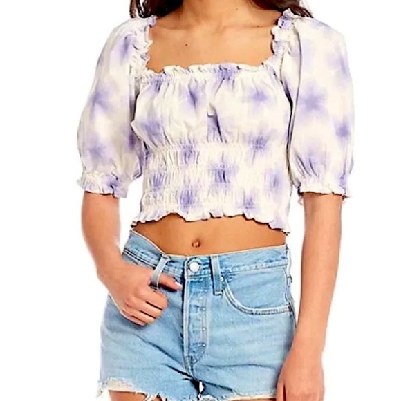 Tilly Woven Collar Puff Sleeve Top